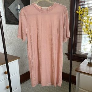 Pink velvet dress
